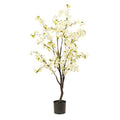 Kunstig plante - Prunus - Kirsebærblomst - Hvid - 135cm