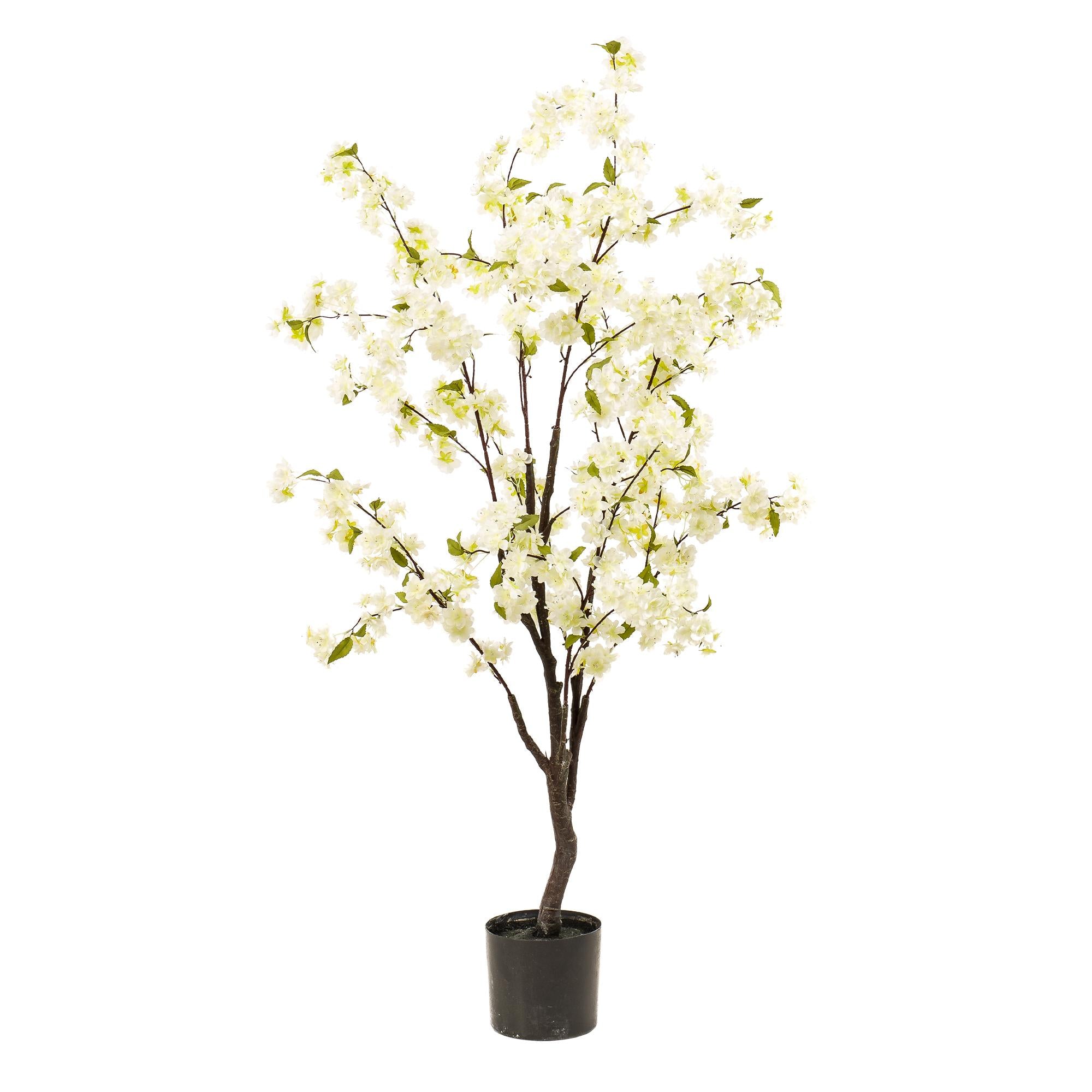 Kunstig plante - Prunus - Kirsebærblomst - Hvid - 135cm